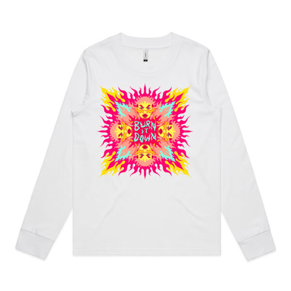 Burn it Down - Womens Dice Longsleeve Tee Thumbnail